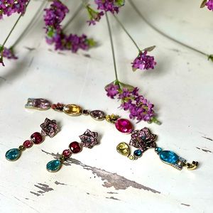 Heidi Daus Gorgeous “Dripping with Gems” bracelet and earring set. New